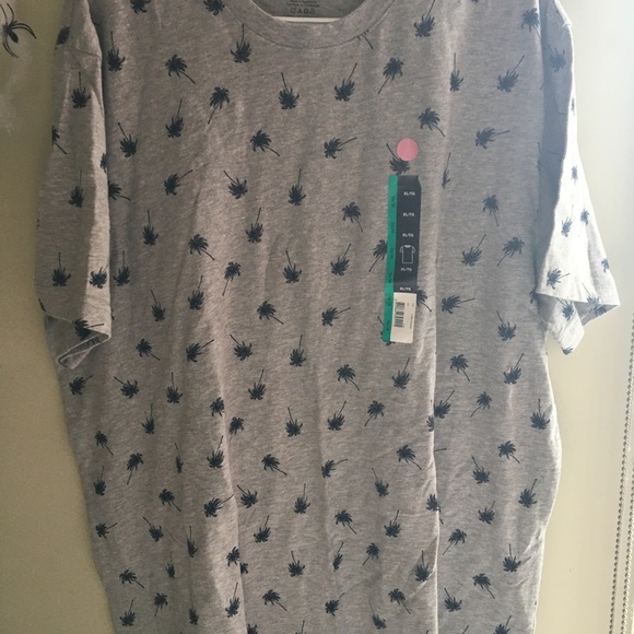 Gray T-Shirt with Palm Tree Print - Picture 1 of 4